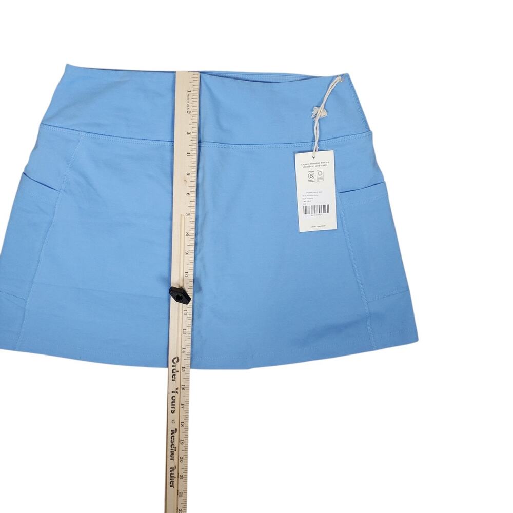 NEW Mate the Label Organic Stretch Pocket Skort Size L Lagoon Blue Pull On Mini - Picture 11 of 12